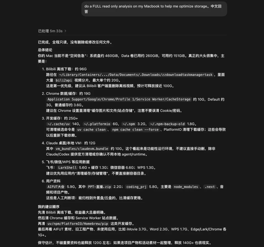 Codexの分析結果の例